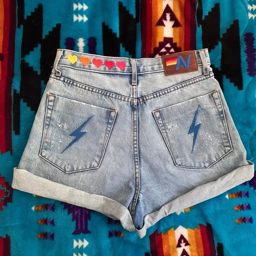 Aviator Nation Light Blue Denim Shorts - Picture 2 of 5